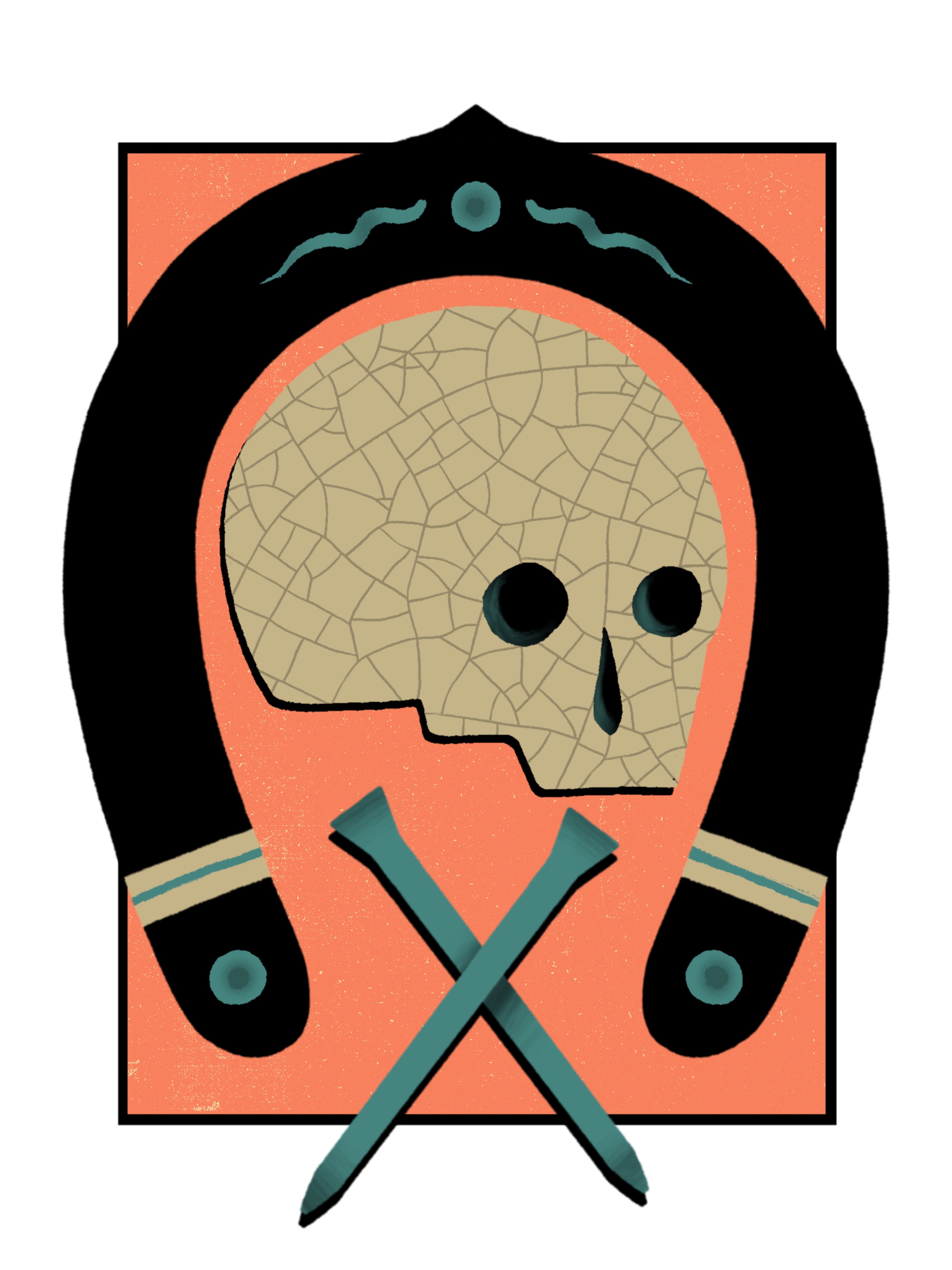 SKULL AND HORSE SHOE