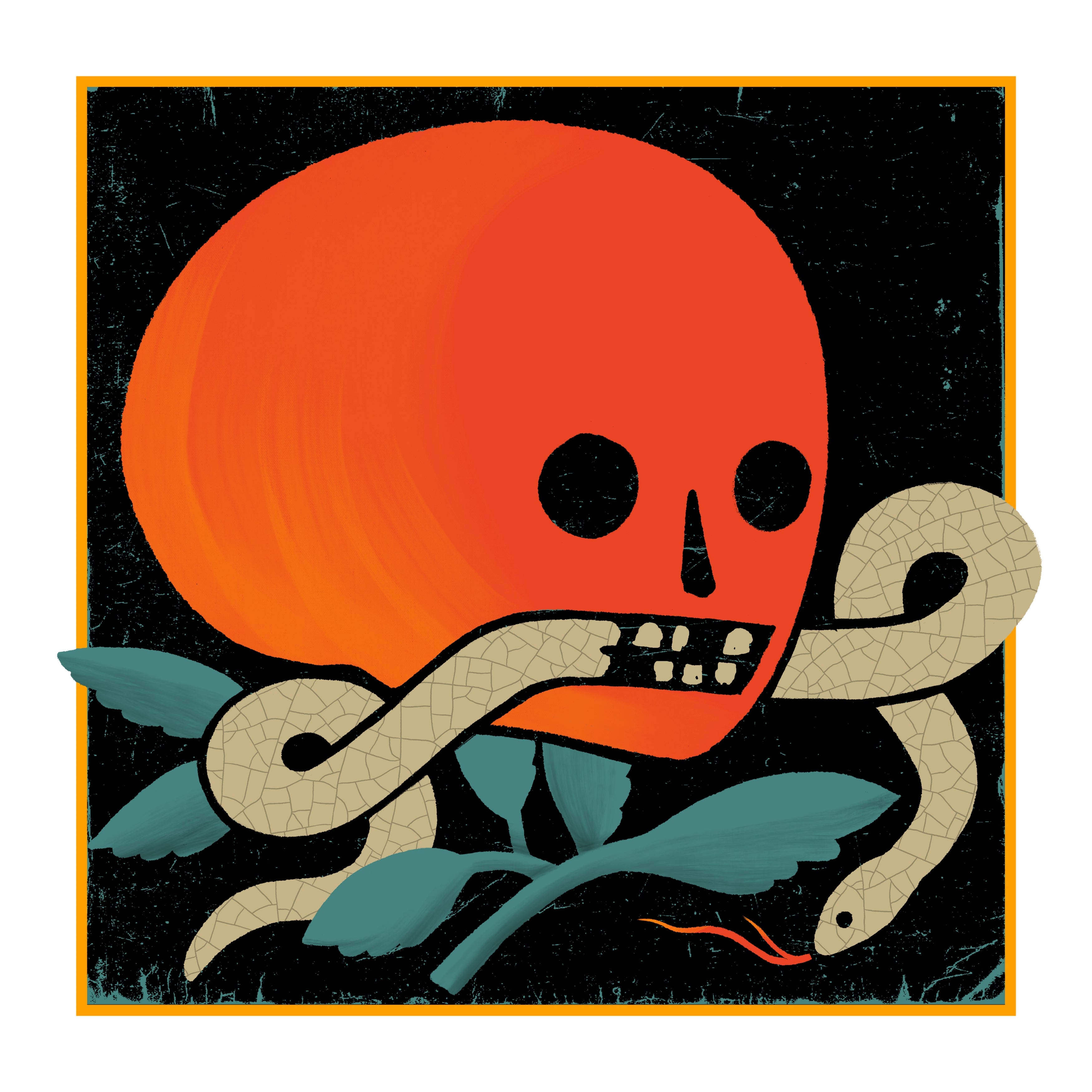 RED SKULL AND SNAKE
